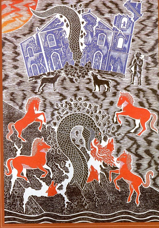 A lenda da serpente I, xilogravura. In; A Arte da Cidade – Pinacoteca do BEM, 2000 - Airton Marinho