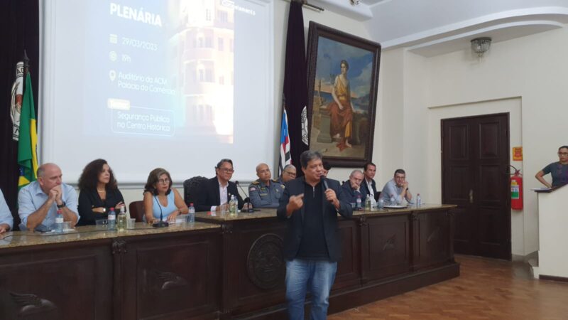 Fernando Duailibe, vice-presidente da ACM durante fala no evento que discutiu a segurança no Centro Histórico de São Luís - Foto: Divulgação