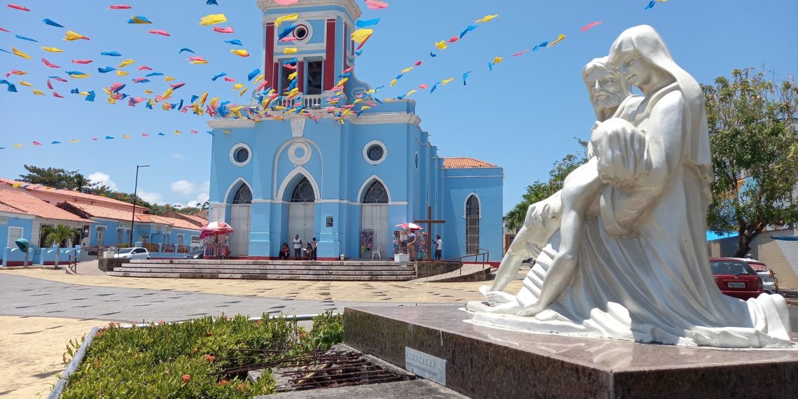 A igreja-matriz (Santuário) está se preparando para receber romeiros