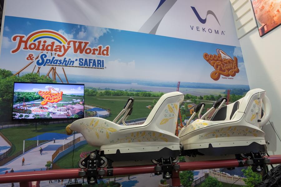 Os visitantes em breve subirão a bordo do trem da alegria para a próxima atração de 2024, Good Gravy!, uma montanha-russa familiar no Holiday World e construída pela Vekoma – Foto: Patrick Buckley