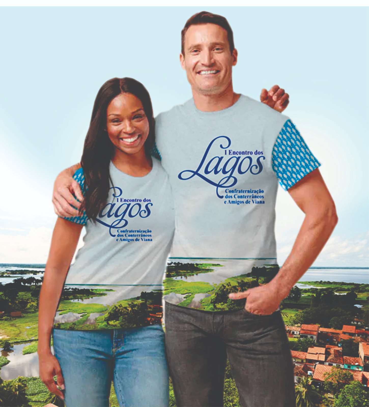 As camisas do Encontro dos Lagos trazem em suas estampas as belezas dos lagos e campos floridos maranhenses – Foto: Divulgação