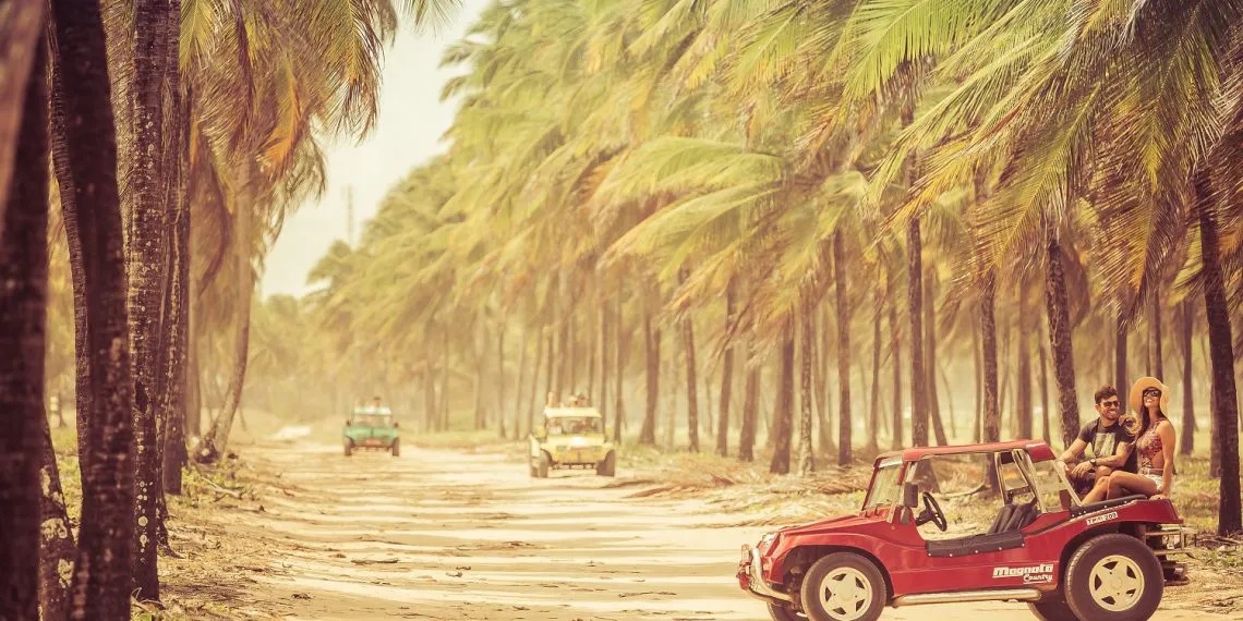 A típica imagem das férias na Praia de Maracaipe