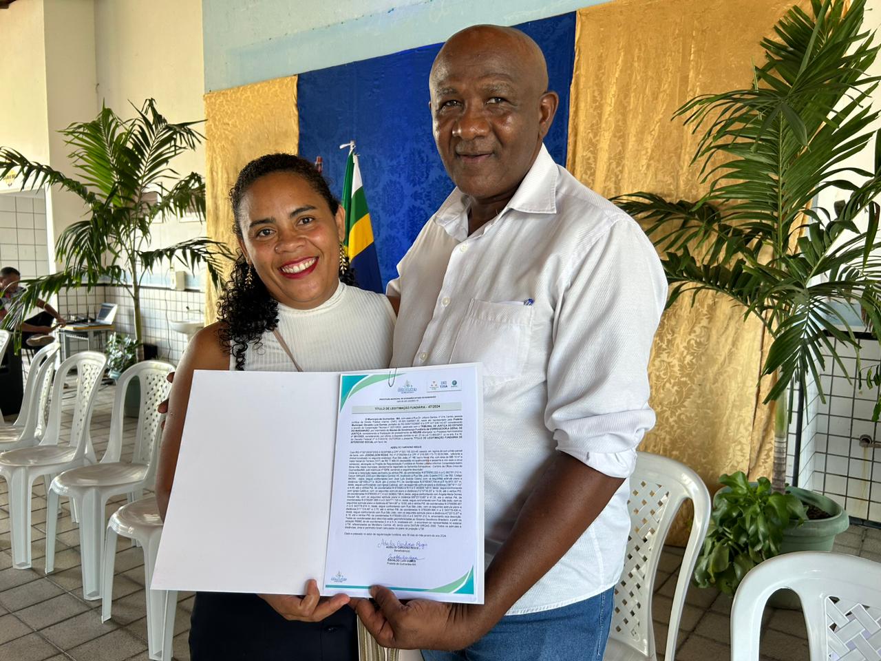 José Benedito, Presidente Municipal da Comissão de Regularização Fundiária, durante a entrega dos Certificados de Regularização Fundiária REURB - Foto: Hewerton Souza