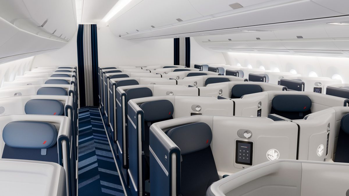 Nova cabine Business da Air France: 48 assentos, mais conforto e privacidade – Foto: Divulgação