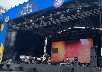 Passagem de som da banda Barão Vermelho, hoje, na Praça Maria Aragão - Foto: Divulgação