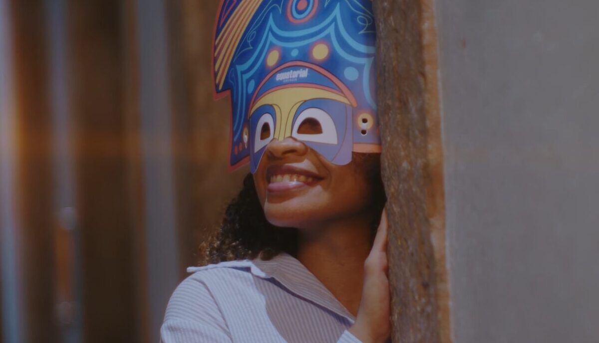 Toda a identidade visual das peças da campanha “Cazumbando”, foram criadas pelo artista maranhense Gabriel Sá, como as máscaras de Cazumbá – Foto: Divulgação