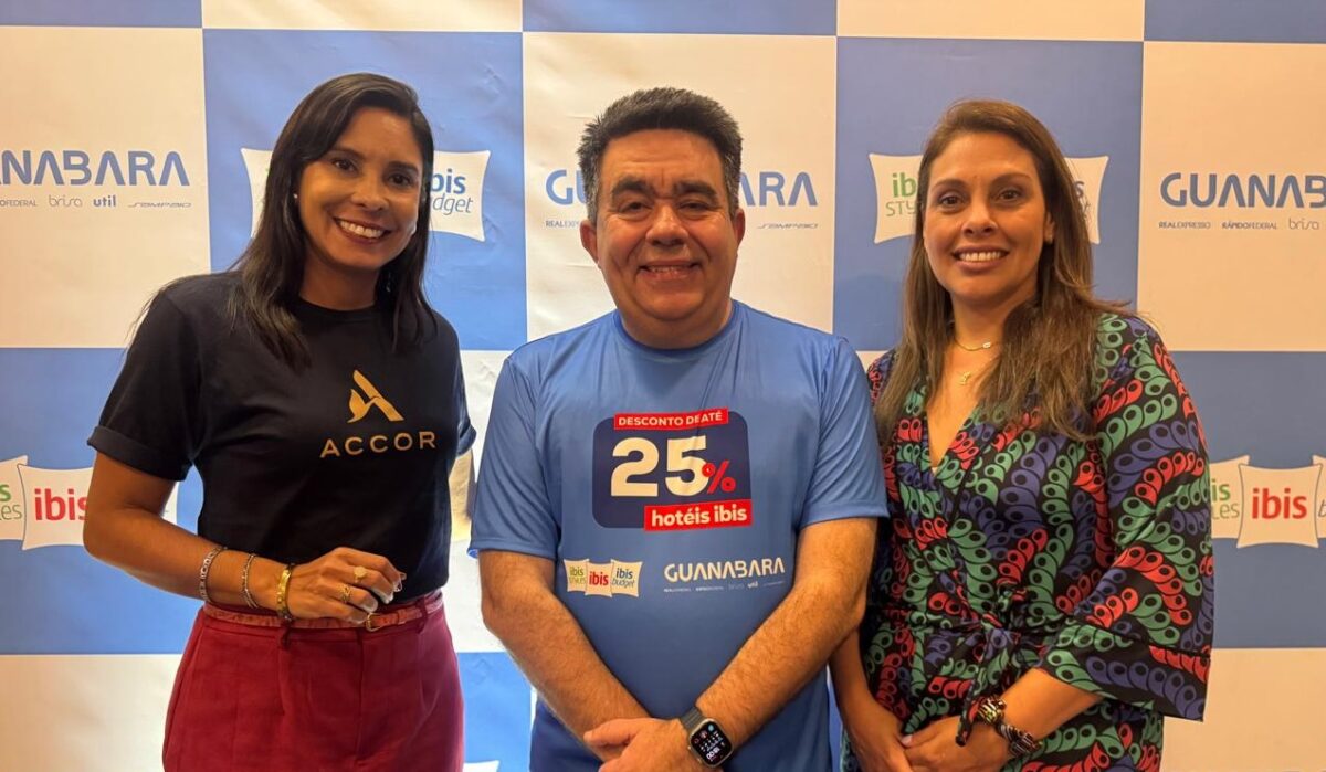 Paloma Fernandes Gerente Accor Nordeste, Rodrigo Mont Alverne Ger Mkt Guanabara e Letícia Pineschi Dir Grupo Guanabara – Foto: Divulgação